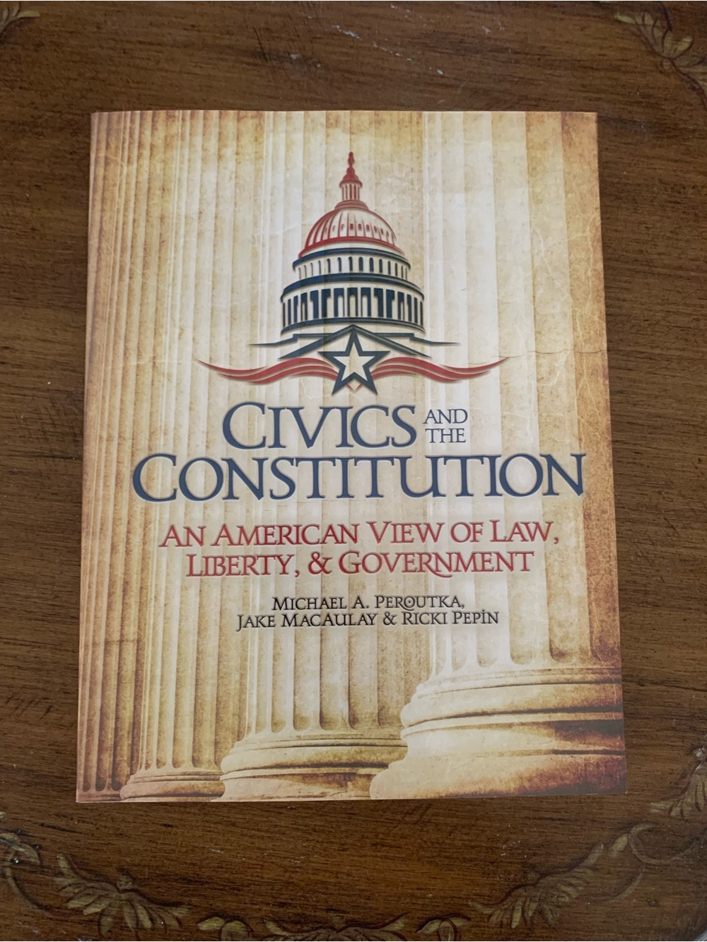 Civics and the Constitution Paperback - Red, Blue, Cream Cover